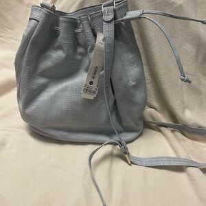 Aqua Light blue Textured Bucket Bag